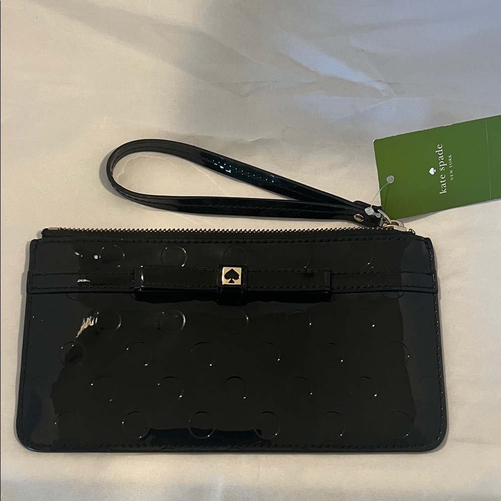 NWT Kate Spade Black Patent Wristlet